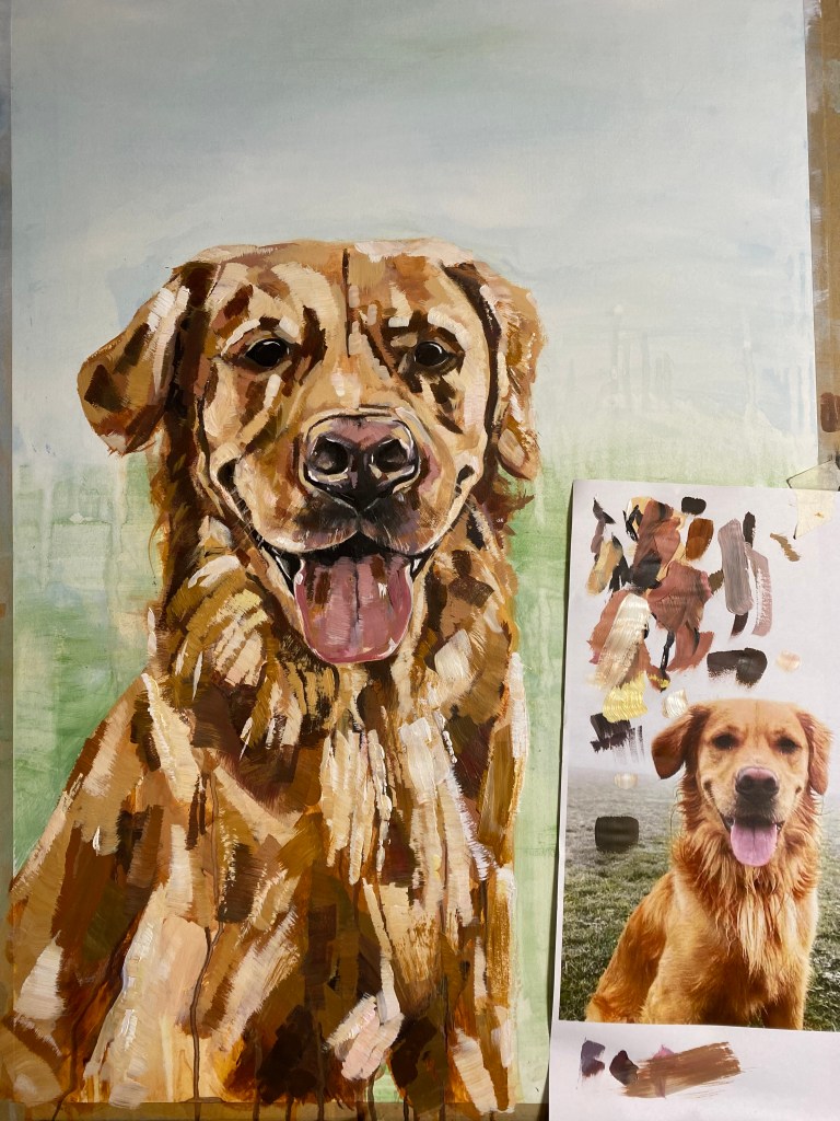 Dog portrait, Pembrokeshire, Emma Bowen Artist